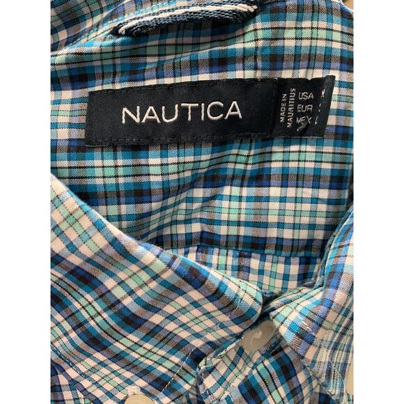 Nautica Men's Blue Plaid Shirt - Picture 3 of 4